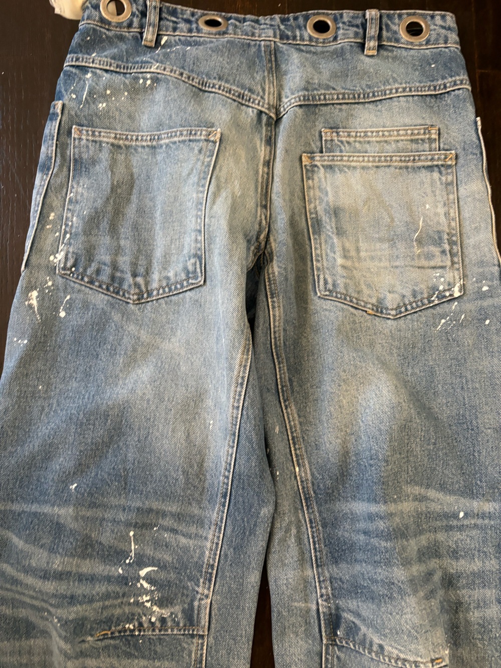 Free People Moxie Barrel cropped Washed Denim Jeans with Paint-Effect Finish - Picture 5 of 6